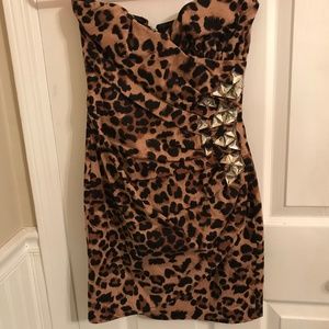 Lipsy London Fierce Cheetah Dress with Jewels